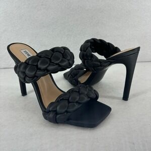 Steve Madden Black Braided Double Band Stiletto Heels